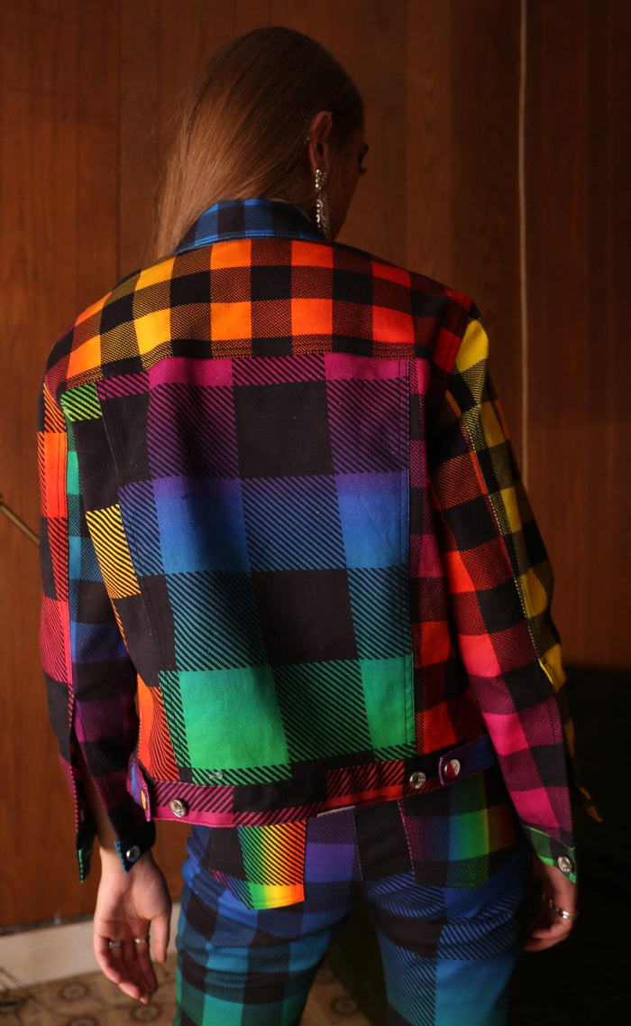 BruceGlen Rainbow Gingham Jacket