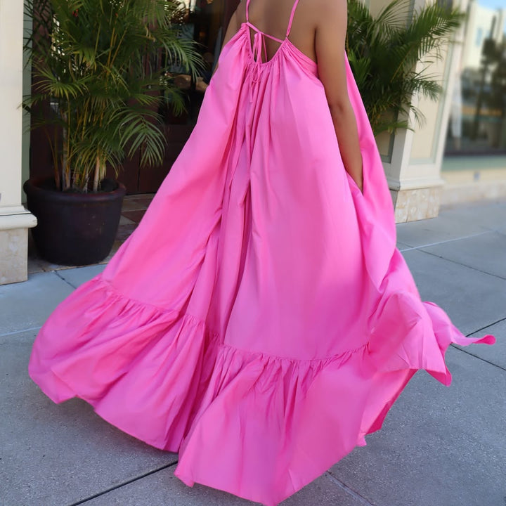 Meow and Barks Pink Ghana Dreaming Maxi Dress