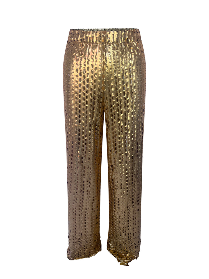 Allure Novembre 24 Karat Gold Rush Net Pants