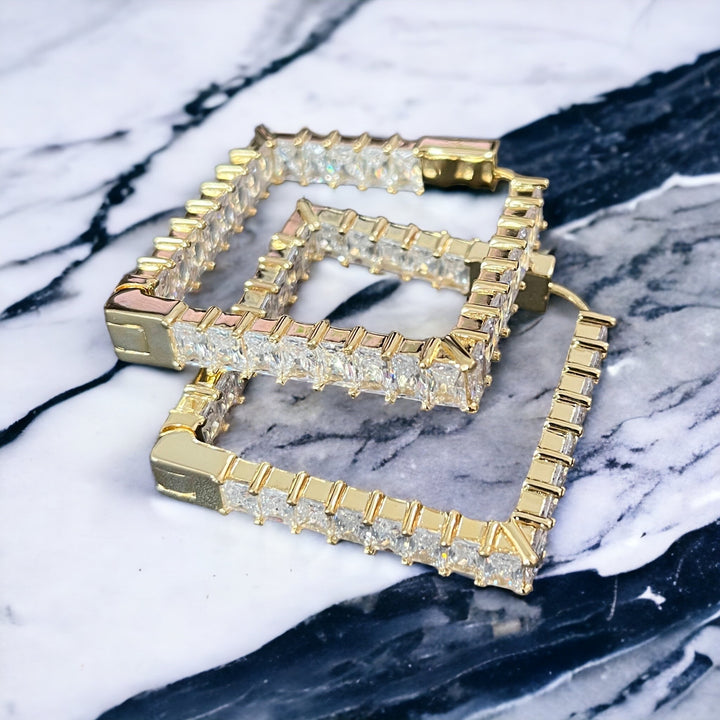 SybG Co Bsquared Baguette Earrings