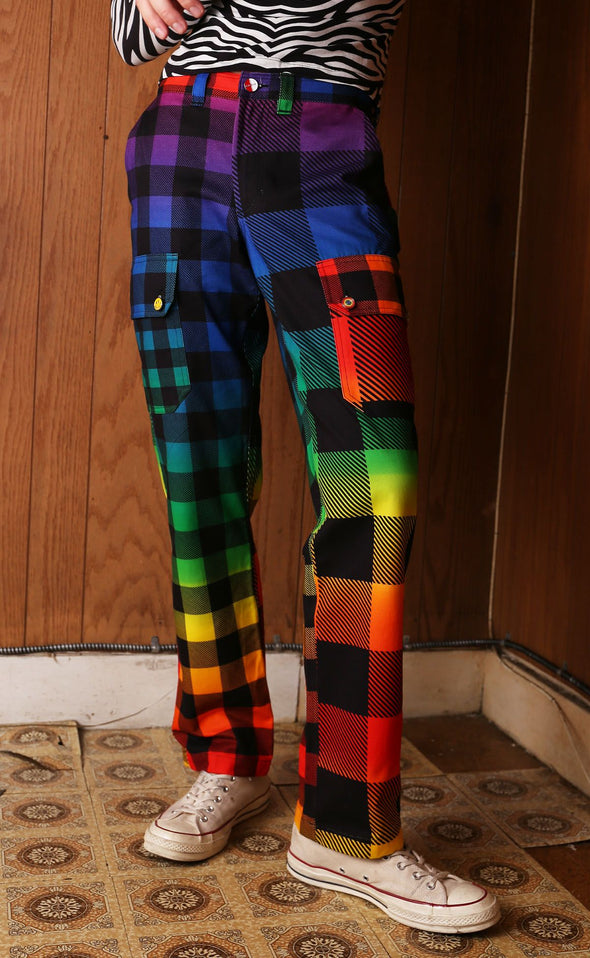 BruceGlen Rainbow Gingham Cargo Pant (Unisex)