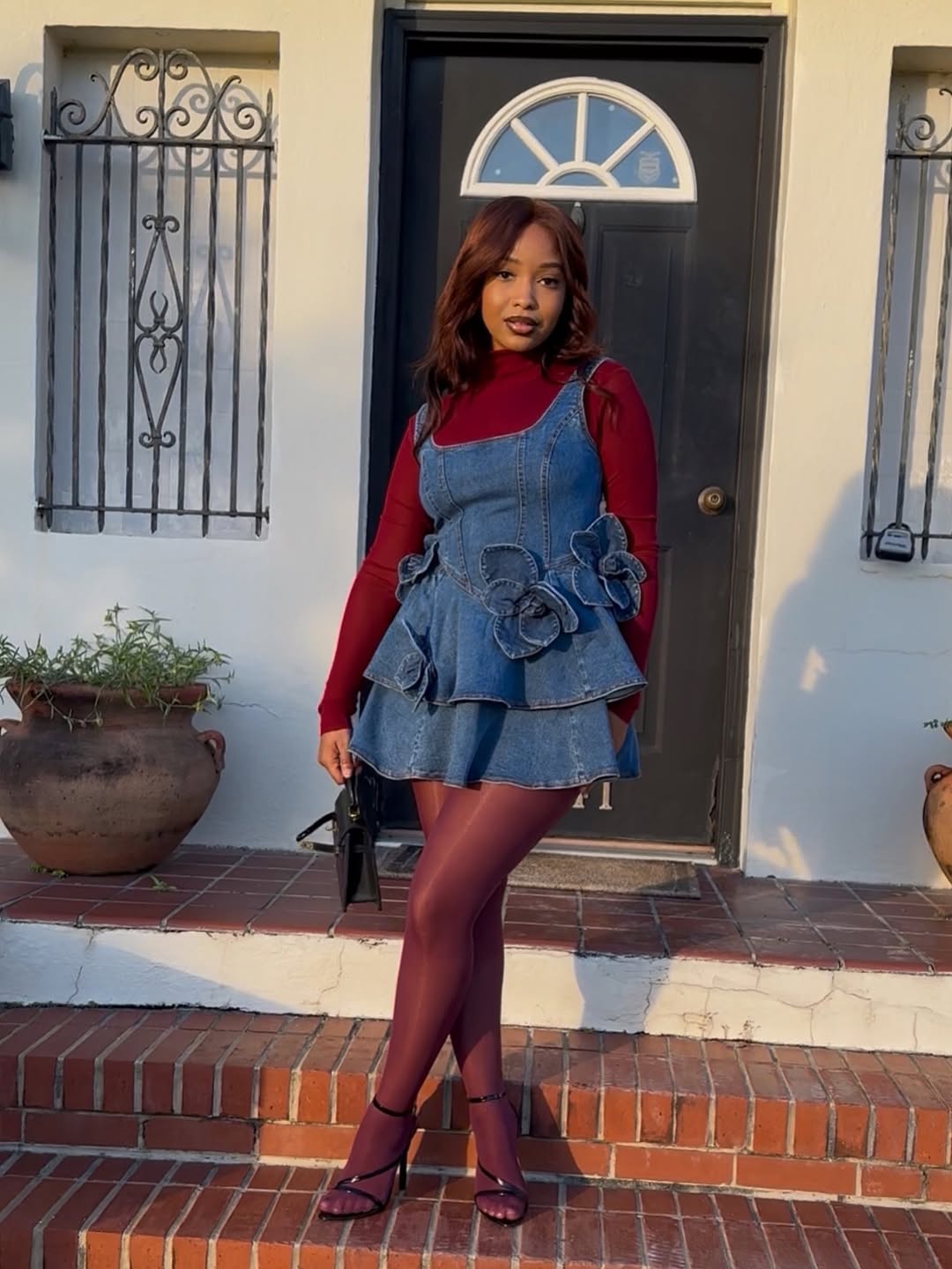 denim fall dress Meow and Barks Denim Fall Mini Dress