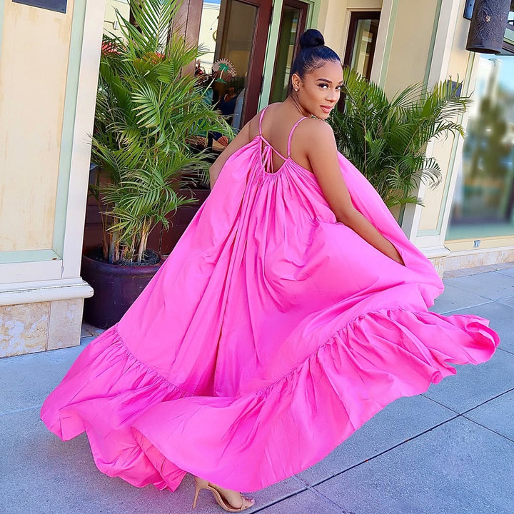 Meow and Barks Pink Ghana Dreaming Maxi Dress