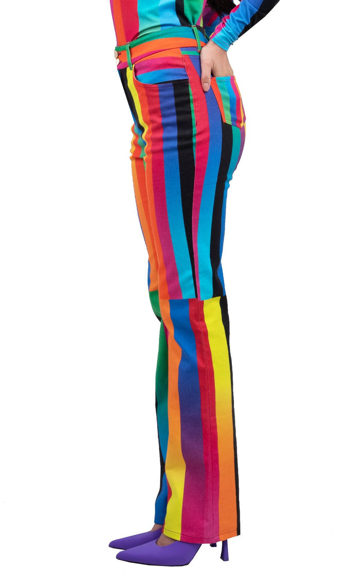 BruceGlen LIGHT BEAM Signal STRIPE FLARE JEANS