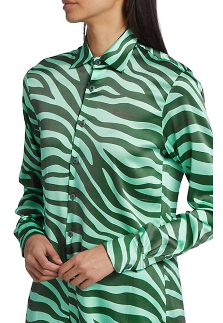 BruceGlen Mint Green Zebra Button Up Shirt (As Worn by Tasha Smith)