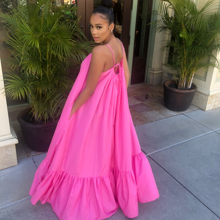 Meow and Barks Pink Ghana Dreaming Maxi Dress