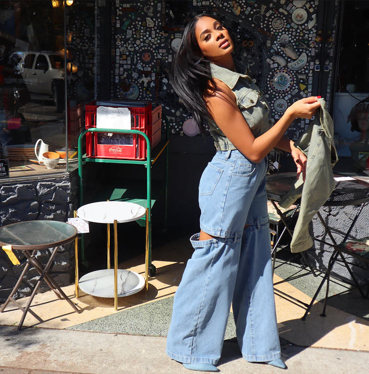 Meow and Barks Two Piece Jacket Set Sand Wash