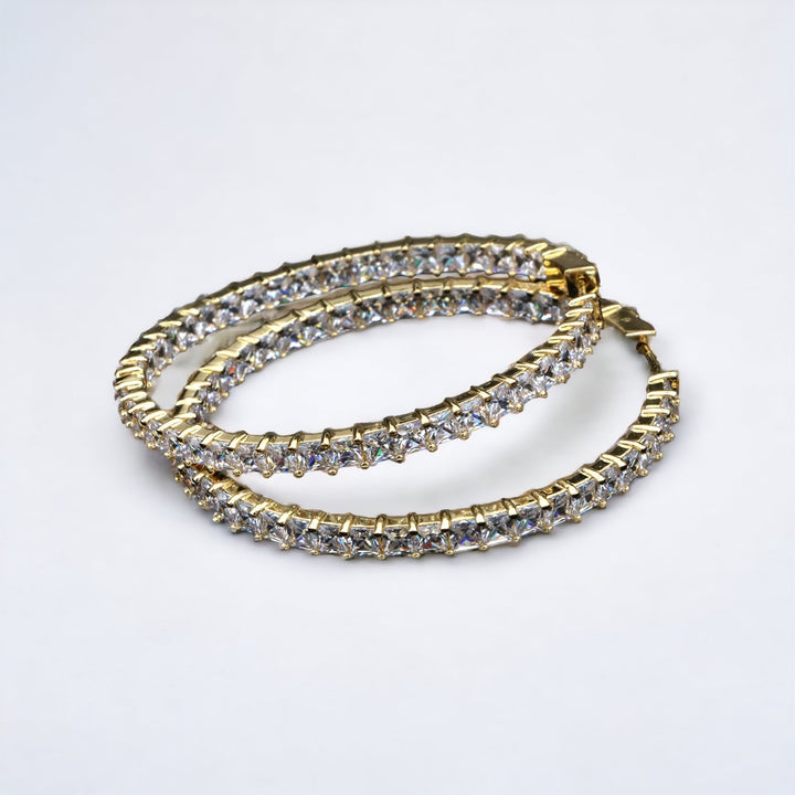 Sybgco Square Cut Diamond Eternity Hoops