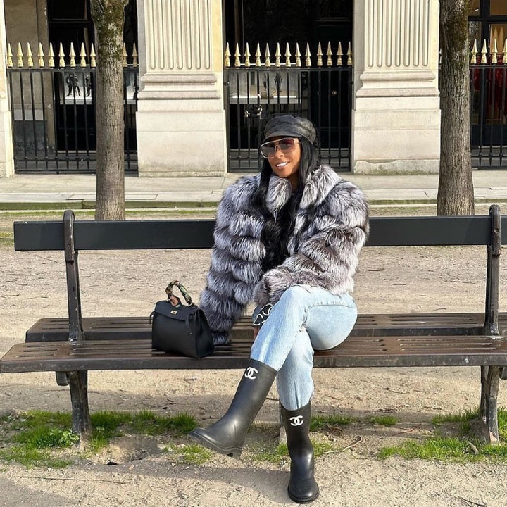 FGM Bespoke Silver Kiki Cropped Coat (as worn by Jennifer Williams)