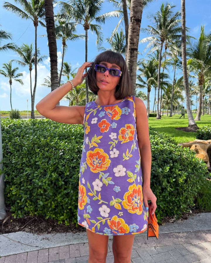Arianne Elmy PURPLE JACQUARD SWING DRESS