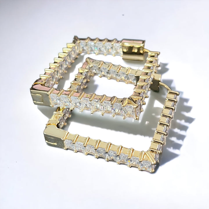 SybG Co Bsquared Baguette Earrings