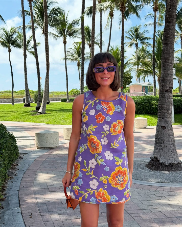 Arianne Elmy PURPLE JACQUARD SWING DRESS