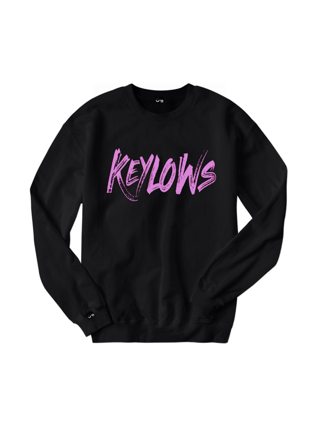 Pink Keylows painted on Black Sweatshirt