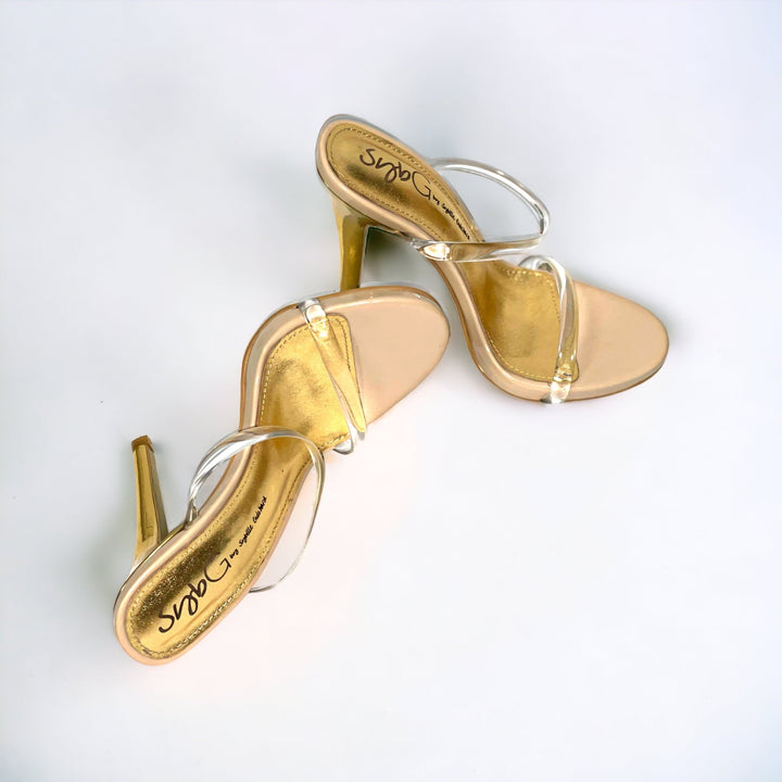SybG Co Clear Nude On a Pedestal Mule Heels (RUNS SMALL)