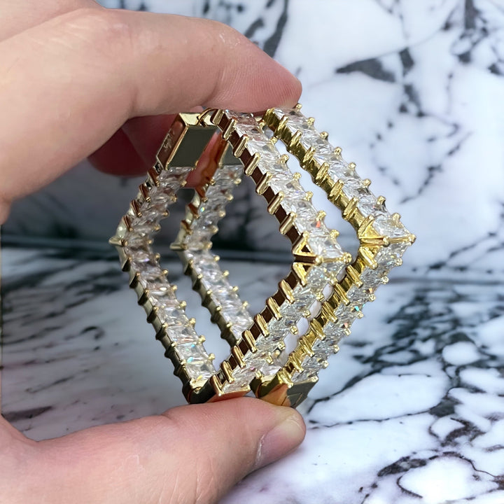 SybG Co Bsquared Baguette Earrings