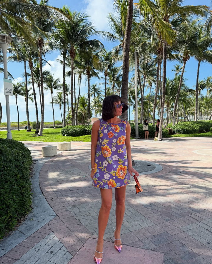 Arianne Elmy PURPLE JACQUARD SWING DRESS