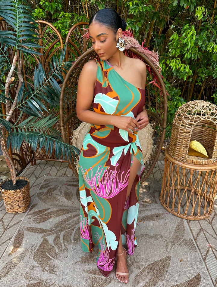 Meow and Barks Tropic Heat Slit Dress