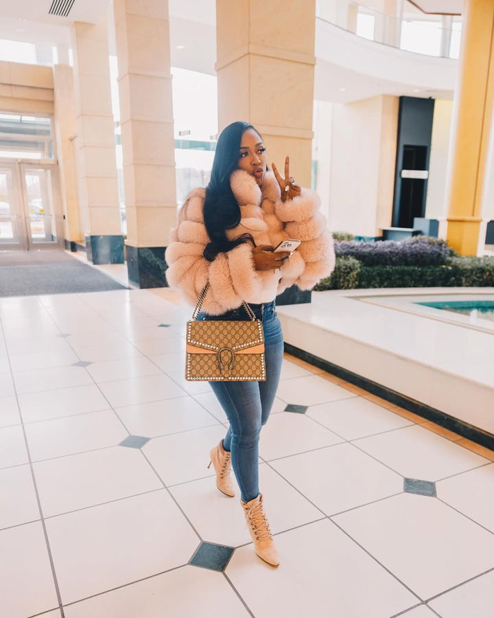 FGM Bespoke Pink Kiki Cropped Coat