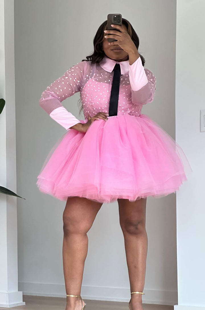 M Oyemwen Pink Girl Boss Skirt Set (Top and Skirt)