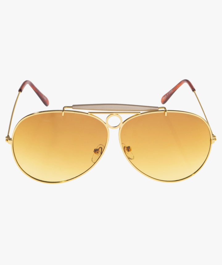 Keylows Bomb Gold Ring Aviator Sunglasses (Similar Style Worn by Bad Bunny)