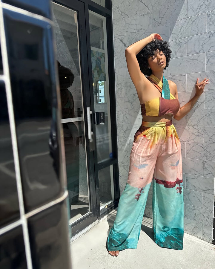 Meow and Barks Saucy Island Vacation Pant Set