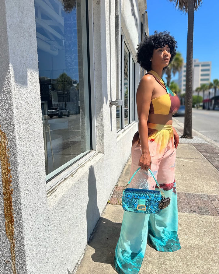 Meow and Barks Saucy Island Vacation Pant Set