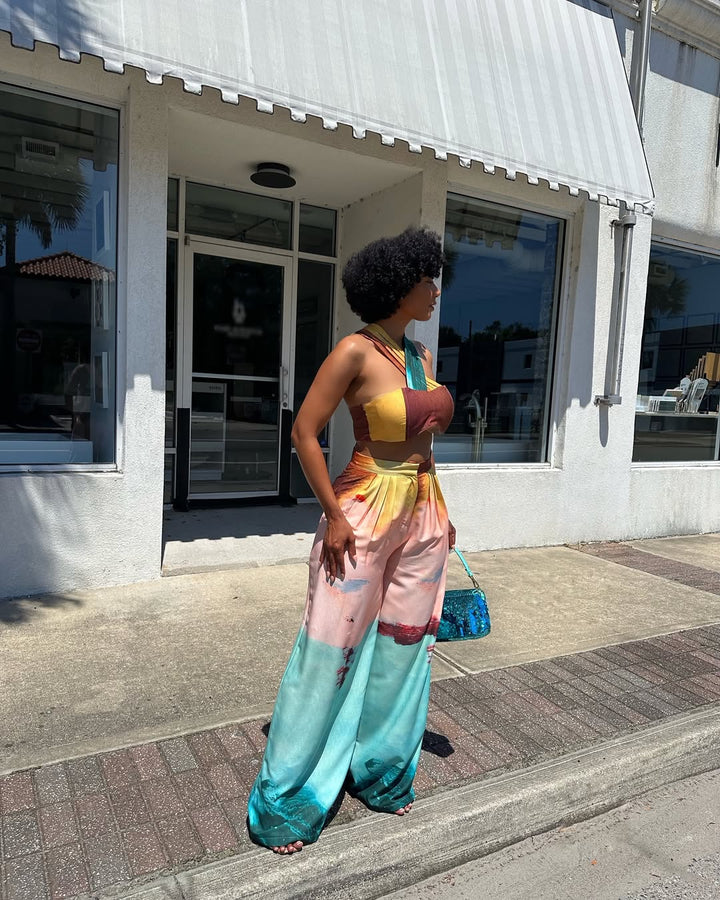 Meow and Barks Saucy Island Vacation Pant Set