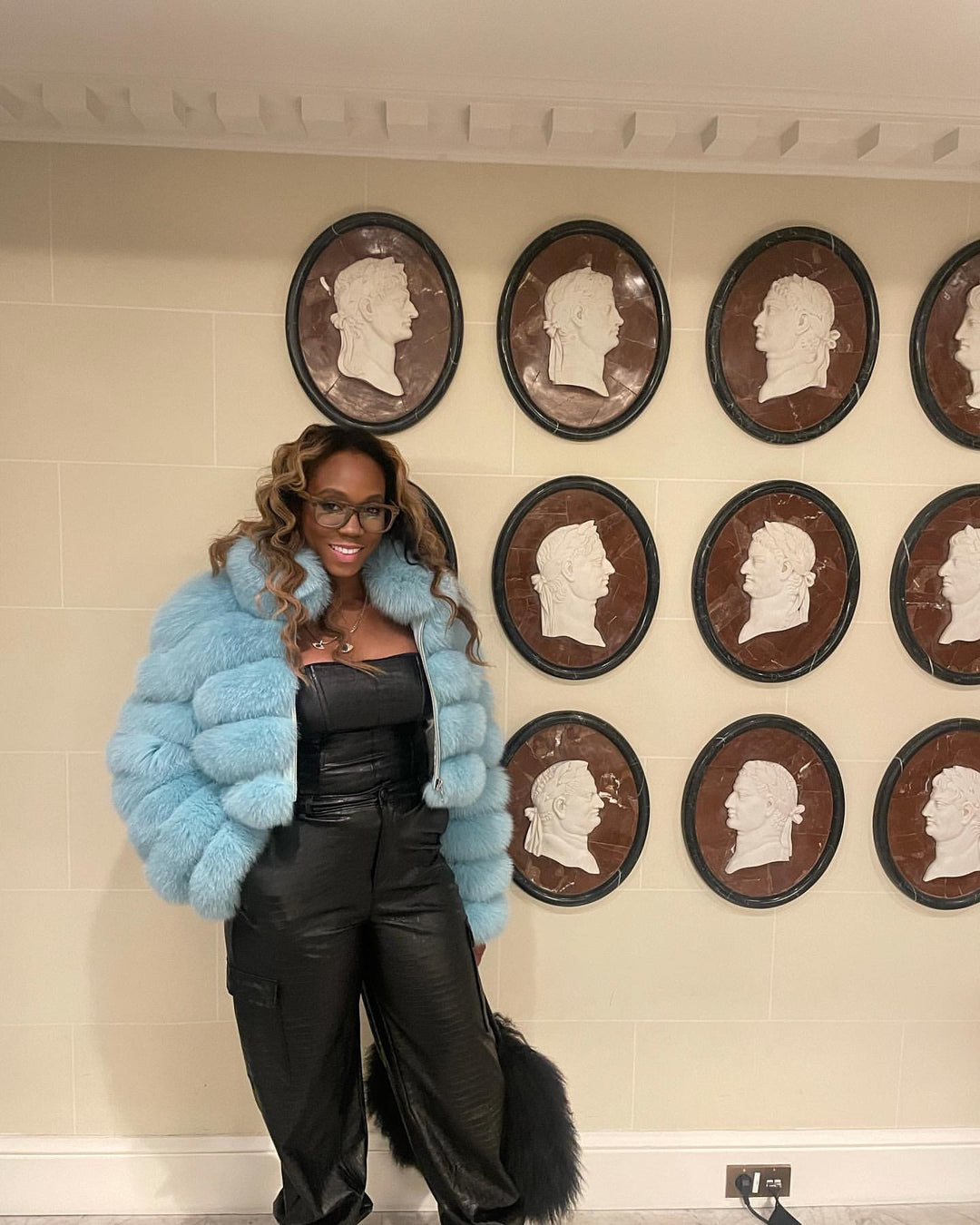 FGM Bespoke Baby Blue Kiki Cropped Coat