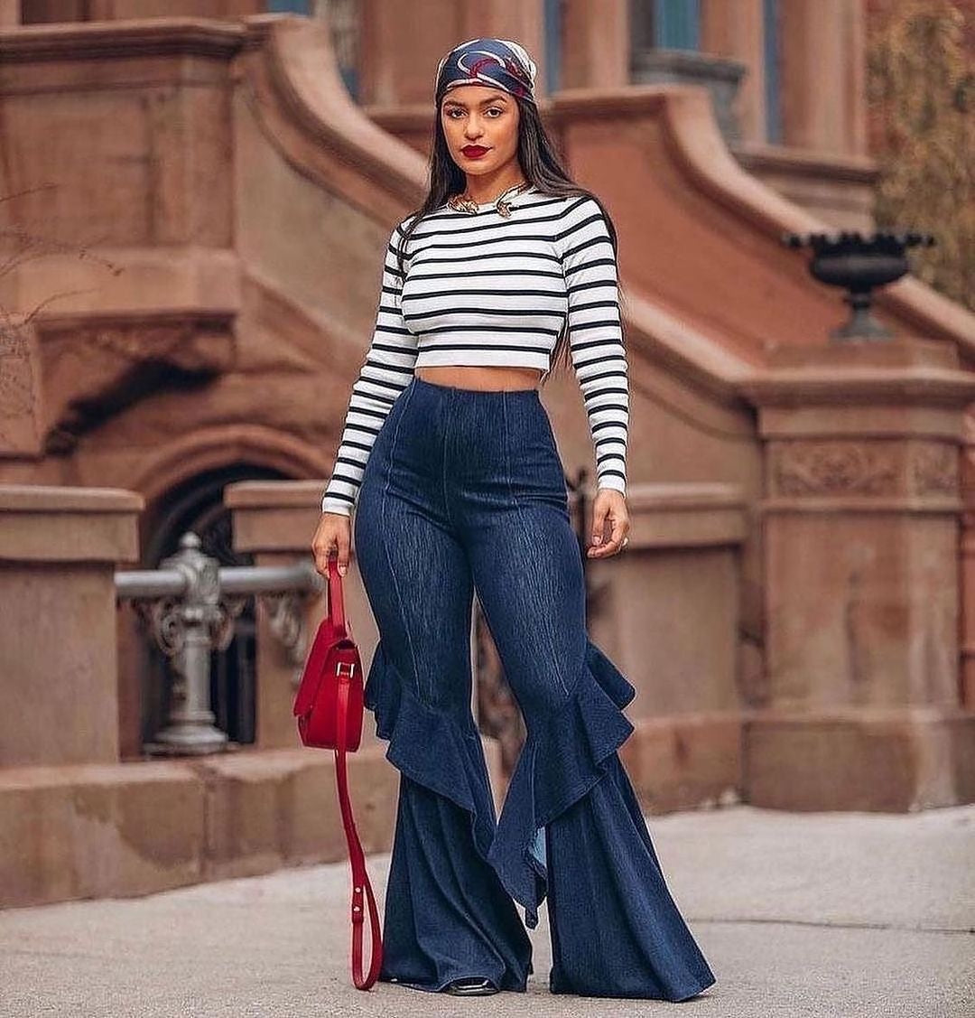 Madam Mystique Alexa Denim Ruffle Pants – Fashion Bomb Daily Shop