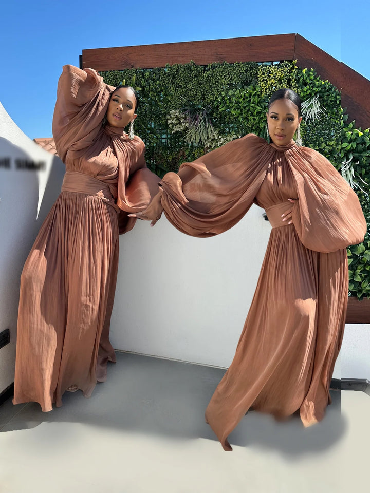 Pre-Order Meow and Barks Brown Maxi Dress Ships 4/12