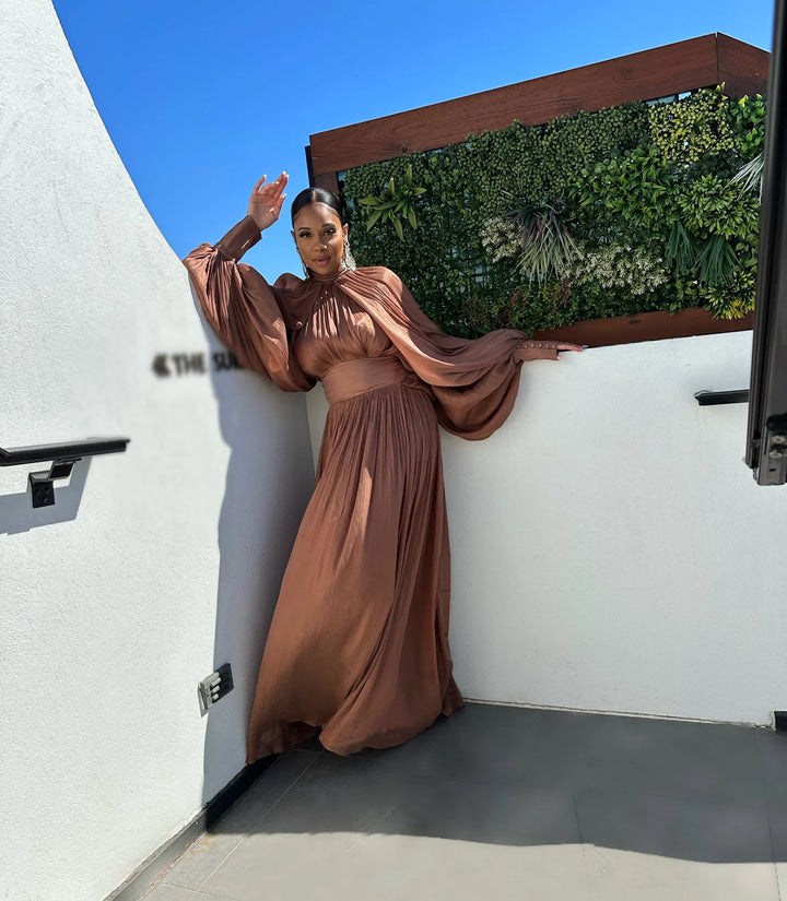 Pre-Order Meow and Barks Brown Maxi Dress Ships 4/12