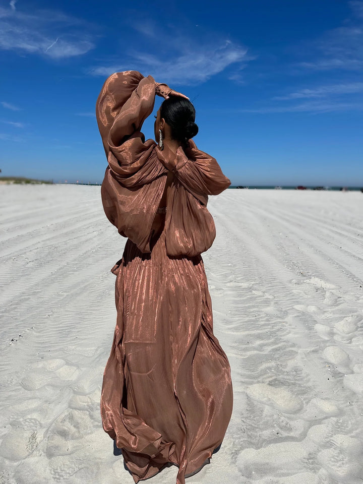 Pre-Order Meow and Barks Brown Maxi Dress Ships 4/12