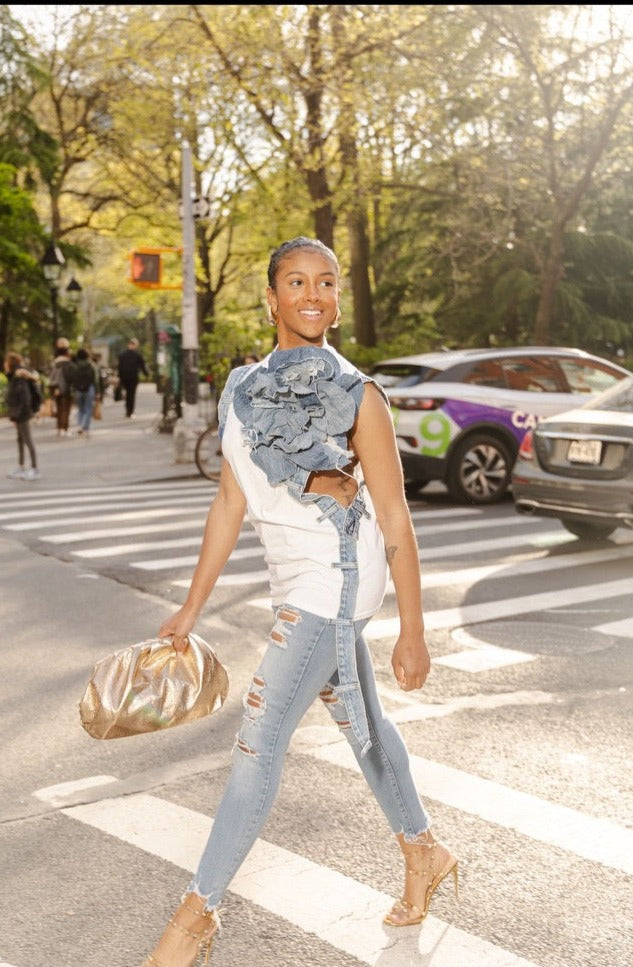 Allison Elizabeth Brown | JE Maxi Denim Lotus Flower