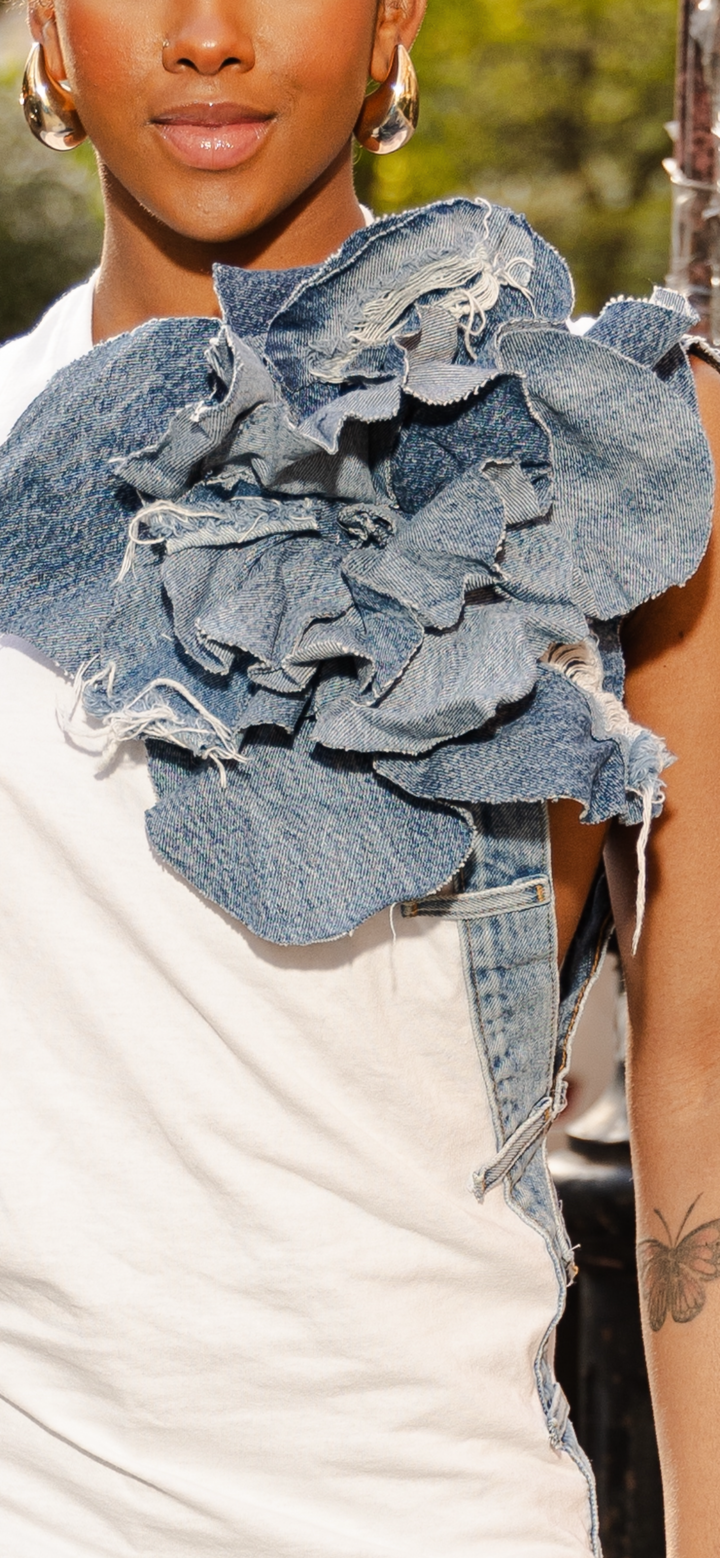 Allison Elizabeth Brown | JE Maxi Denim Lotus Flower