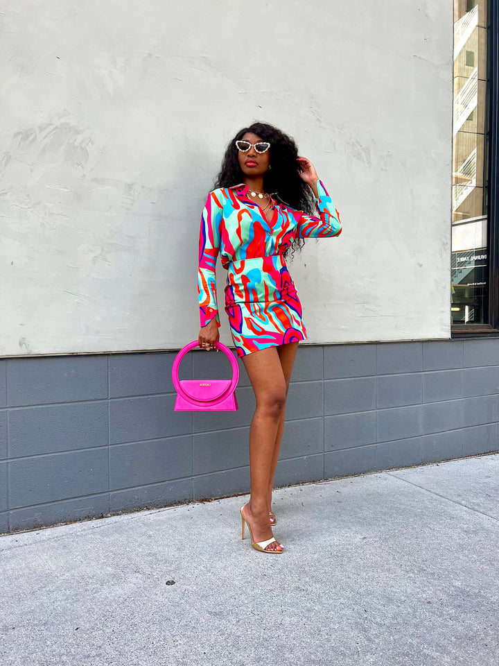 Madam Mystique Angelica Red Printed Two Piece Skirt Set