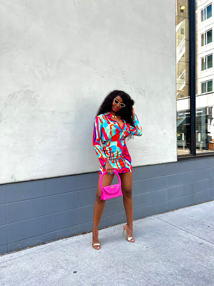 Madam Mystique Angelica Red Printed Two Piece Skirt Set