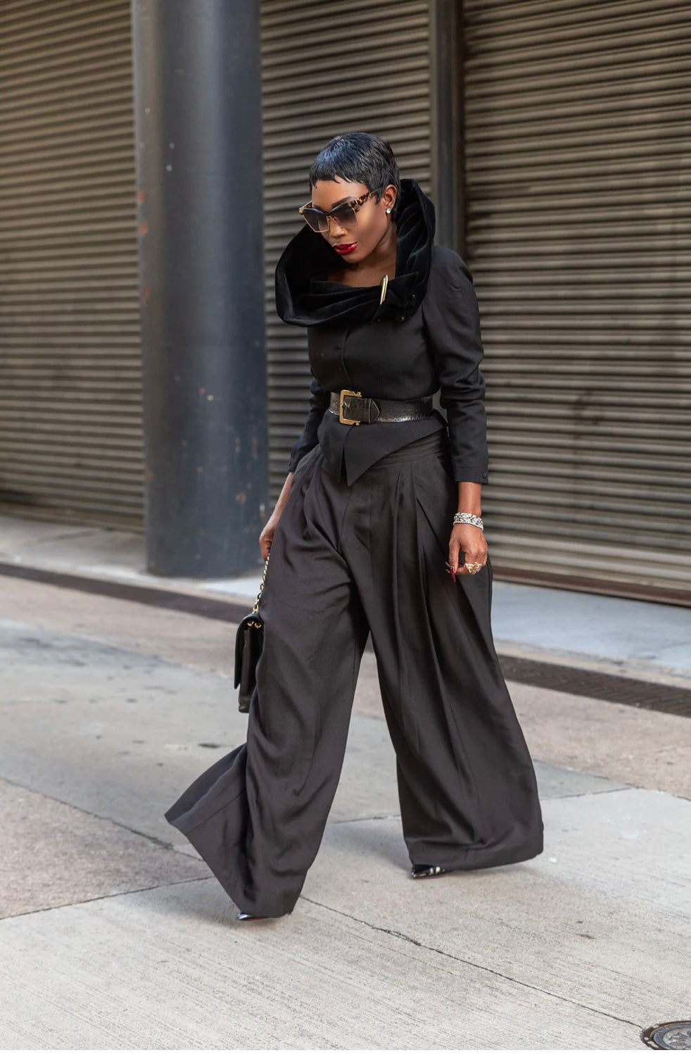 Street Style Wide Leg Trousers Petite Clothing Petite High Waisted