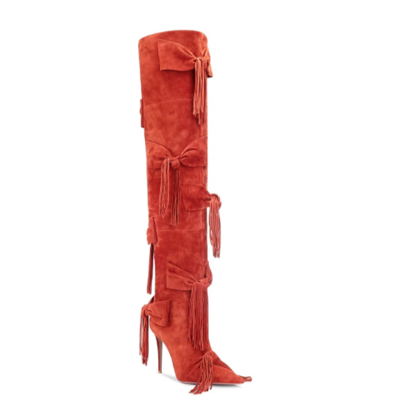 Voyette Lee Jay’La Fringe Boot in Rust