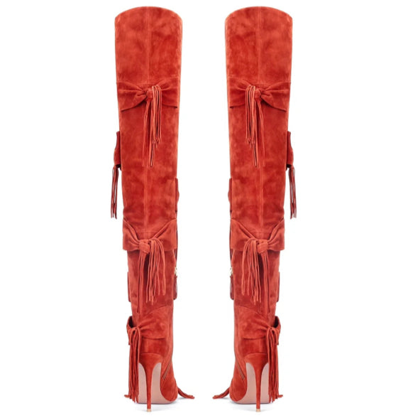 Voyette Lee Jay’La Fringe Boot in Rust