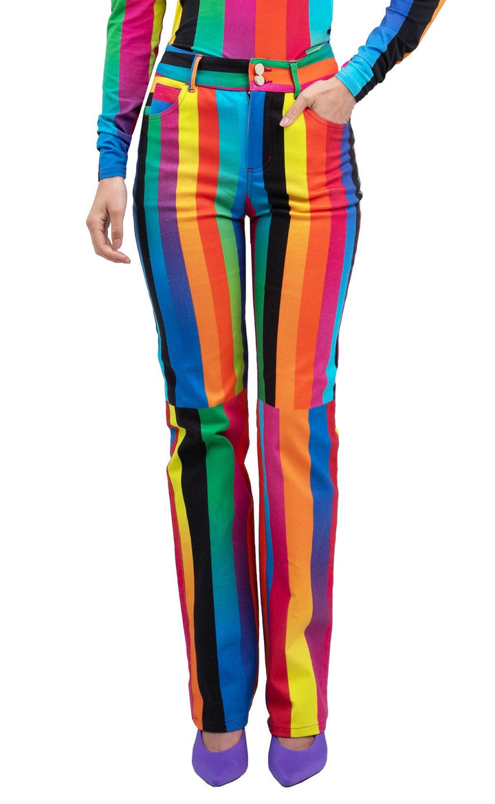 BruceGlen LIGHT BEAM Signal STRIPE FLARE JEANS