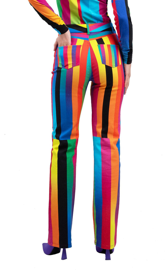 BruceGlen LIGHT BEAM Signal STRIPE FLARE JEANS