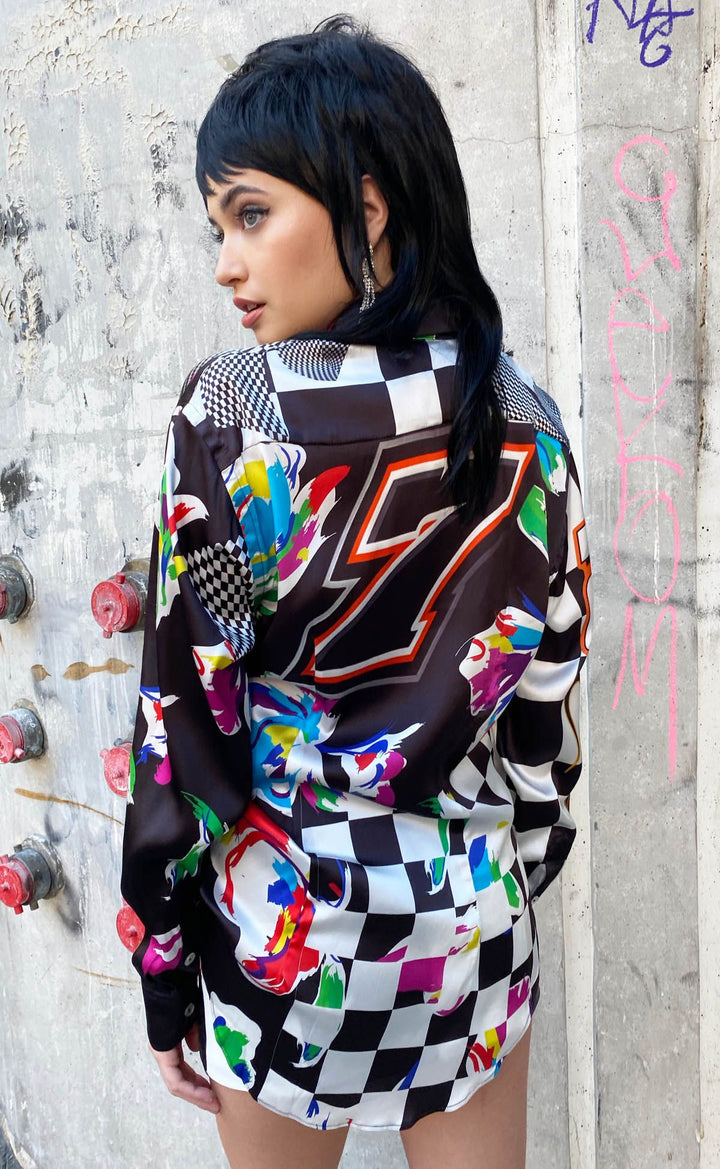 BruceGlen Vroom Checked Silk Shirt (The Bomb Fashion Show)