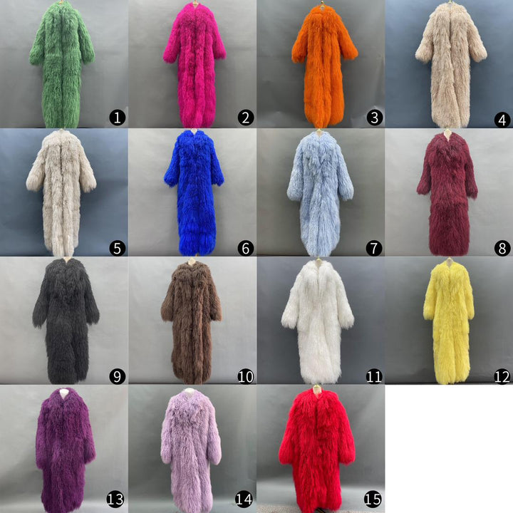 FGM Bespoke Full length Floor Sweeping Fluffy Mongolian Coat (Multiple Colors Available)