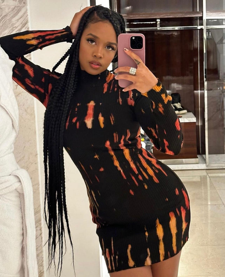 Still Her Tie Dye mini dress long sleeve