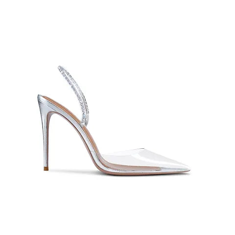 Voyette Lee Clear Nikk Pumps with Crystal Straps