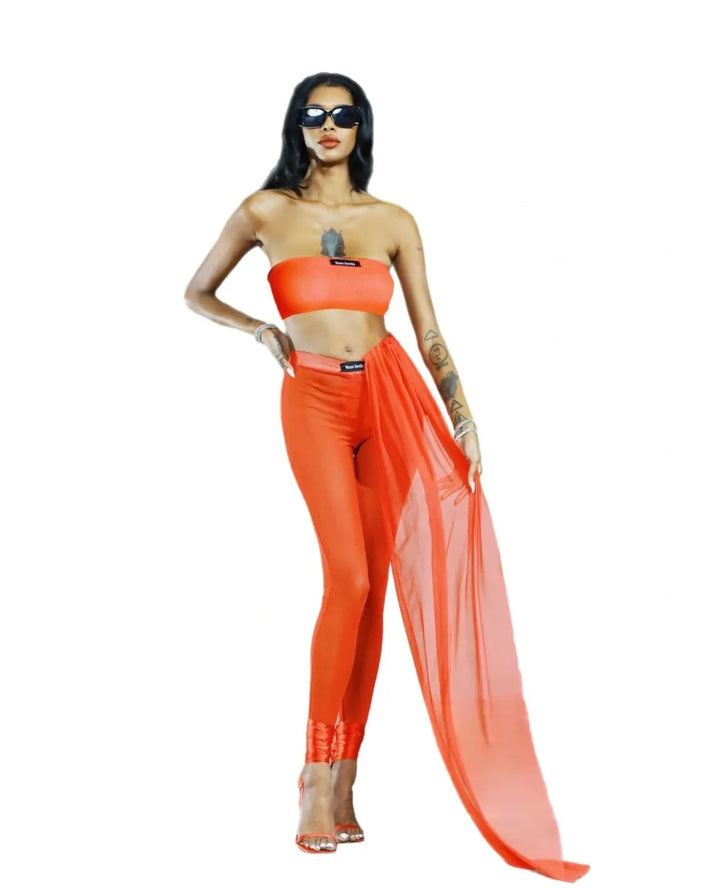 Mason Berretta High Maintenance Crop Top and Pant Set (Red and Black)