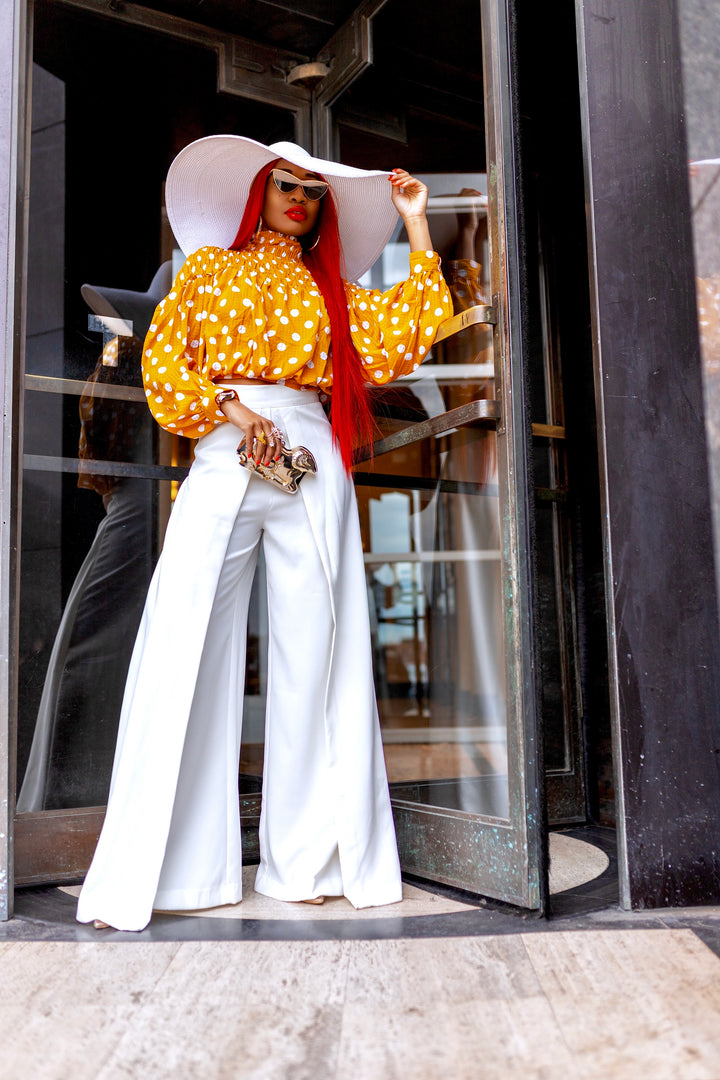 Madam Mystique Audrey Black Draped Palazzo Pants