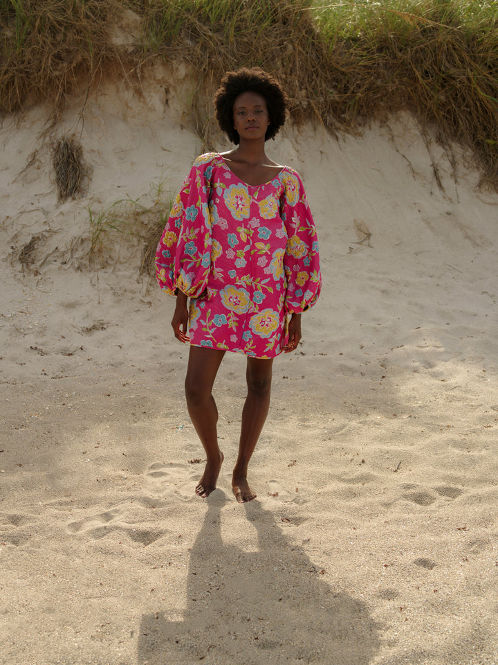Arianne Elmy Floral Good Luck Party Dress in Pink