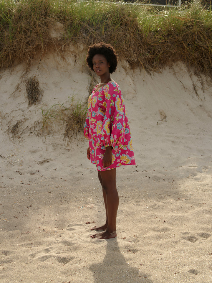 Arianne Elmy Floral Good Luck Party Dress in Pink