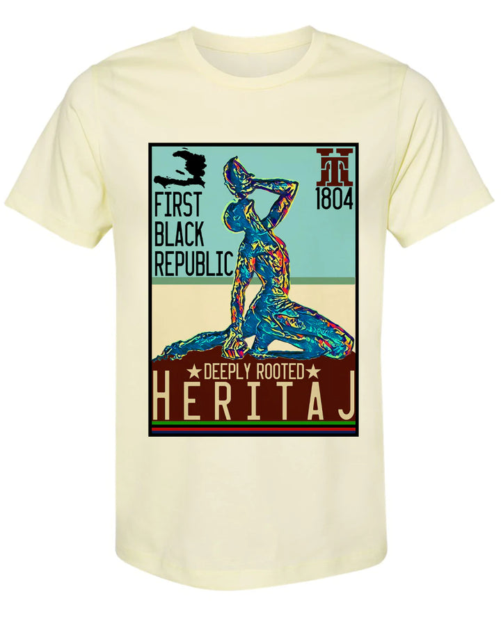 Heritaj First Black Republic-Abstract Mural Frame T-Shirt